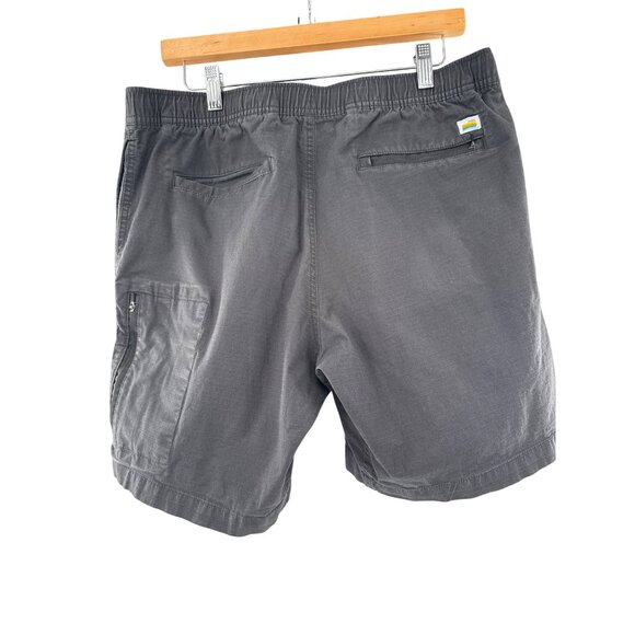 Vuori Ripstop Elastic Waist Shorts Zip Pockets Charcoal Gray Mens M - Picture 2 of 6